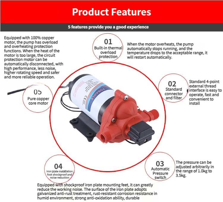 Diaphragm Pump, 115V 230V 115W 10.6 L/Min High-pressure Self-priming